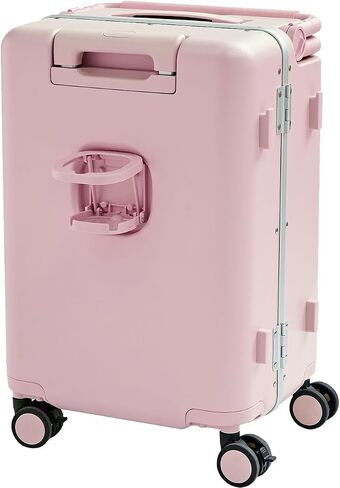 TABU 20" Carry On Luggage with Seat for Kids & Adults, Hardshell Ride On Suitcase with Double Handles & Cup Holder, TSA Lock, Pink in Saudi Arabia
