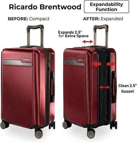 Ricardo Beverly Hills Brentwood Hardside Luggage Collection – Expandable Suitcases with Wheels and TSA Lock, 29" Large Check-in, Crimson in Saudi Arabia