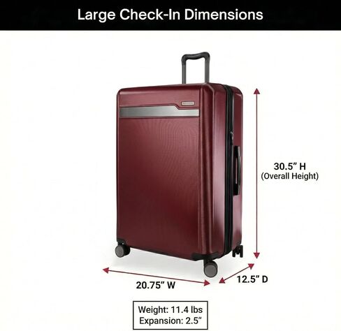 Ricardo Beverly Hills Brentwood Hardside Luggage Collection – Expandable Suitcases with Wheels and TSA Lock, 29" Large Check-in, Crimson in Saudi Arabia