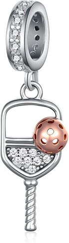 Pickleball Charms for Bracelet 925 Sterling Silver Sports Charms Pickleball Jewelry Gifts for Women Pickleball Lovers in Saudi Arabia