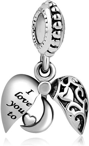 سحر أمي المتدلي على شكل قلب متوافق مع سوار Pandora الأوروبي الساحر I Love You Mother Bead للنساء in Kuwait
