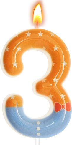 Orange Blue Birthday Candles, Birthday Party Decorations, Birthday Number Candles for Cake Topper and Party Supplies (Blue, Number 2) in Kuwait