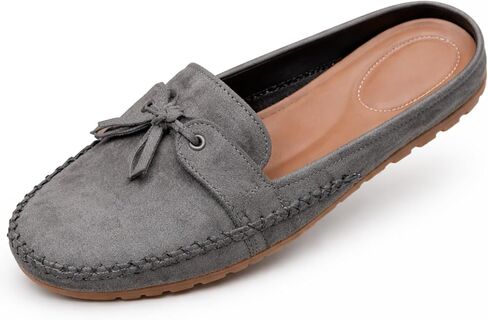 Women's Knotted Flat Mules Comfortable Round Toe Slip-On Lightweight Breathable Anti-Slip Driving Moccasin Clogs Suitable for Everyday Casual Work in Saudi Arabia