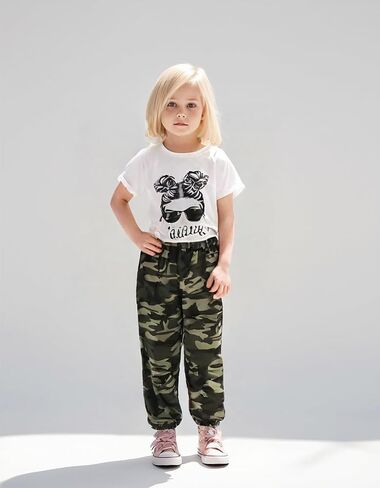 Tween Girl Clothes 2 Piece Outfit Summer Short Sleeve Top + Jogger Pants Spring Fall Clothing Set Size 4-14 Years in Saudi Arabia