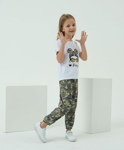 Tween Girl Clothes 2 Piece Outfit Summer Short Sleeve Top + Jogger Pants Spring Fall Clothing Set Size 4-14 Years in Saudi Arabia