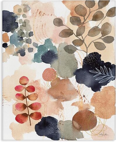 Stupell Industries 'Abstract Botanical Shape Collage', Canvas Art, 36 x 48 Inches, Easy to Hang and Sturdy, Made in USA, by Laura Horn in Kuwait