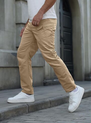 Zaitun Mens Casual Cargo Pants Lightweight Athletic Trousers Multi-Pocket Workout Hiking Pants Outdoor Work Tactical Pants in Saudi Arabia