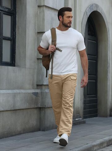 Zaitun Mens Casual Cargo Pants Lightweight Athletic Trousers Multi-Pocket Workout Hiking Pants Outdoor Work Tactical Pants in Saudi Arabia