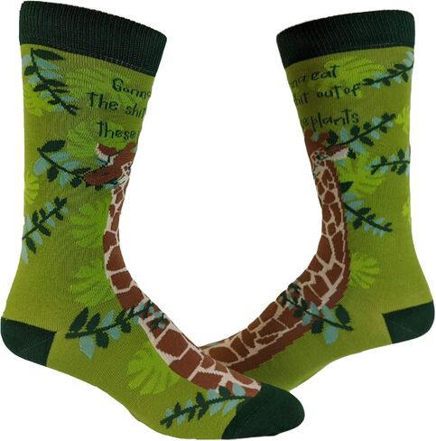 Crazy Dog T-Shirts Women's Gonna Eat The Shit Out of these Plants Socks Funny Giraffee Vegan Vegetarian Novelty Footwear Funny Gift for Casual Wear in Kuwait