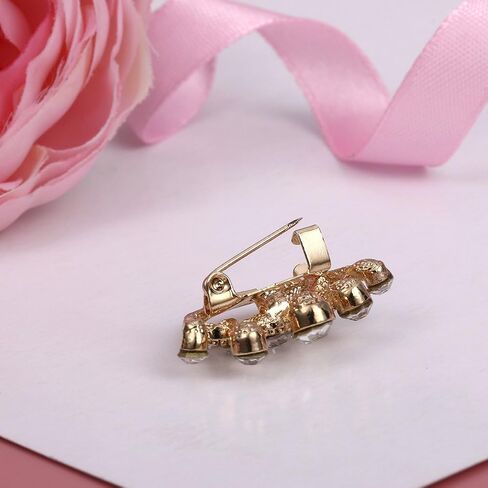 LUOEM 12 Pieces Crown Brooch Pin Fashion Diamante Wedding Party Pageant Tiara Crown Corsage for Wedding Valentine's Day Supplies (Gold) in Saudi Arabia