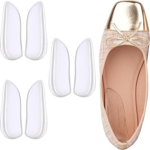 Heel Wedge Silicone 3 Pairs Adhesive Shoe Insert Insoles for Knock Knee Pain, Bow Legs, Foot Alignment Pronation, Supination, Corrective Pads for Men, Women (Transparent, 3Pairs) in Saudi Arabia