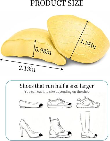 6 Pair Shoe Fillers for Too Big Shoes, Toe Cushion Reducer Inserts Make Shoes Fit for Men and Women (Half Size Too Big) in Saudi Arabia