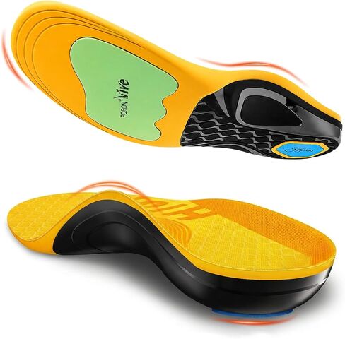 Work Orthotic Insoles for Standing All Day-240+ lbs Heavy Duty High Arch Support Boots Inserts Men Women, Comfort Dual PORON Cushioning for Plantar Fasciitis Relief, Flat Feet, Heel Pain-L in Saudi Arabia