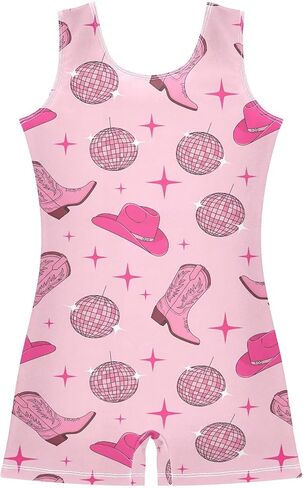VIGTRO Girls Gymnastics Leotards Sleeveless Dance Unitards One-Piece Active Biketards with Shorts Tumbling Outfit 2-10T in Saudi Arabia