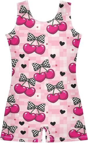 VIGTRO Girls Gymnastics Leotards Sleeveless Dance Unitards One-Piece Active Biketards with Shorts Tumbling Outfit 2-10T in Saudi Arabia