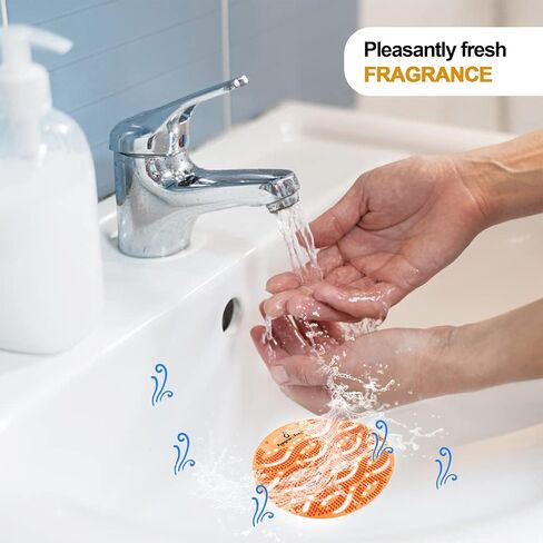 Urinal Screen Deodorizer Anti Splash Long Lasting Fragrance Urinal Cakes Eliminate odours Keeps Bathroom fresh- For Public and Private restrooms-Multiple Use (Orange (30 Pack)) in Saudi Arabia