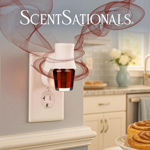 ScentSationals Cinnamon Buns Fragrance Oil Plug In Air Freshener Refills 3-Pack - Works with Scentsationals Wall Plugs, Long-Lasting Home Fragrance, 0.8 fl oz Each, Packaging May Vary in Kuwait