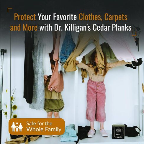 Dr. Killigan's Cedarwood Planks - Cedar Blocks for Clothes Storage, Great Alternative to Moth Balls for Closet, Drawer Deodorizer, Sustainably Harvested in USA (10-Pack) in Saudi Arabia