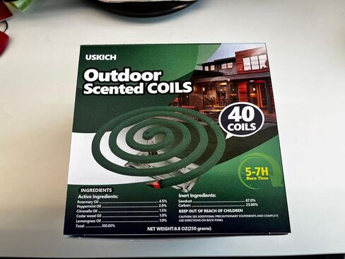 80 Pack Natural Essential Oil Scent Coils, Outdoor Yard Aroma Fragrance Coils with 4 Holders & 8 Stands in Saudi Arabia