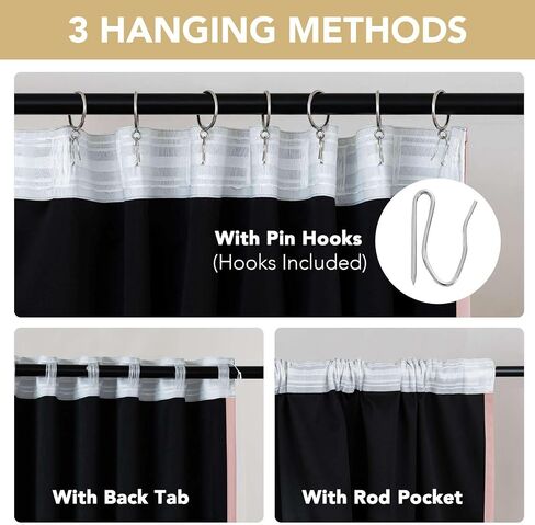 H.VERSAILTEX Blackout Curtains 84 Inch Length 2 Panels Set for Living Room Bedroom, Back Tab Pinch Pleated Thermal Insulated Room Darkening Light Blocking Curtains with Hooks, Baby Pink in Kuwait