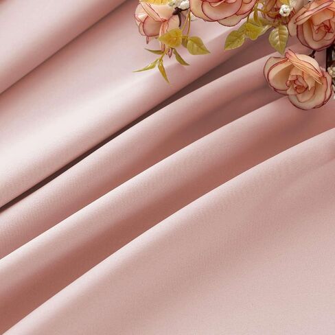 H.VERSAILTEX Blackout Curtains 84 Inch Length 2 Panels Set for Living Room Bedroom, Back Tab Pinch Pleated Thermal Insulated Room Darkening Light Blocking Curtains with Hooks, Baby Pink in Kuwait