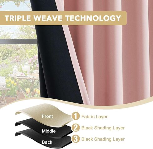 H.VERSAILTEX Blackout Curtains 84 Inch Length 2 Panels Set for Living Room Bedroom, Back Tab Pinch Pleated Thermal Insulated Room Darkening Light Blocking Curtains with Hooks, Baby Pink in Kuwait