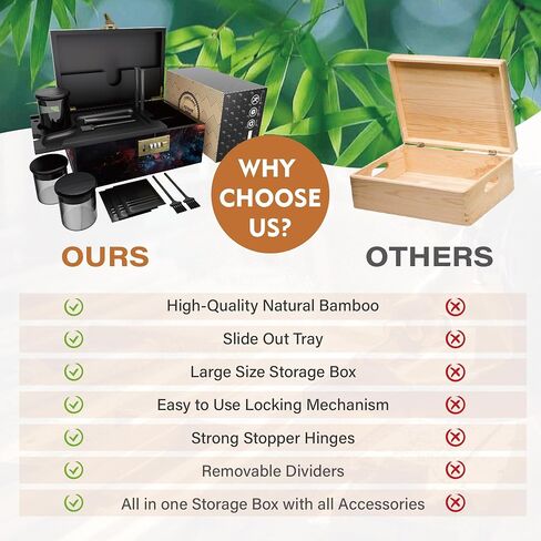 Large Bamboo Box with Combination Lock, Wooden Printed Decorative Storage Box, Stash Storage Lock Box as Great Gift Choice, Lockable Keepsake Box for Storage Trinkets, Coffee Beans, Tea etc(Skull) in Saudi Arabia