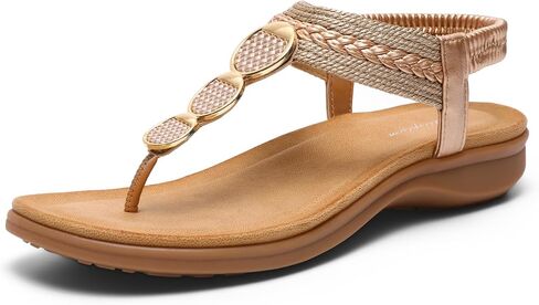 Littleplum Womens Flat Sandals Arch Support Dressy Elastic Slingback Slip On Comfortable Cushioned Summer Walking Work Shoes, Flip Flops in Saudi Arabia