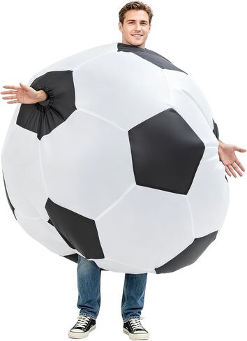 Adults Inflatable Soccer Ball Costume, Funny Blow Up Football Bodysuit, One Size Fits 150-190cm for Halloween, Sports Party, Carnival & Cosplay in Saudi Arabia