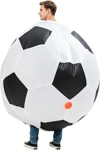 Adults Inflatable Soccer Ball Costume, Funny Blow Up Football Bodysuit, One Size Fits 150-190cm for Halloween, Sports Party, Carnival & Cosplay in Saudi Arabia