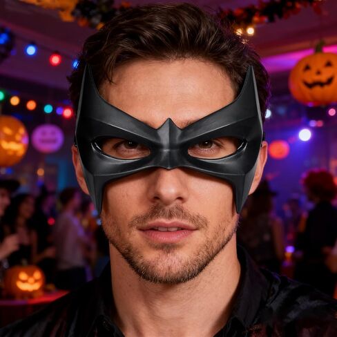 Voyiparty Bat Eye Mask, Black Halloween Adult Costume, Party Character Makeup for Dance Party Cosplay Props, Standard Size in Saudi Arabia