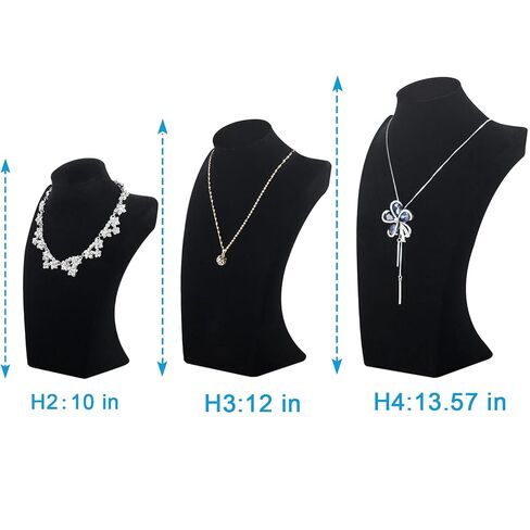 Polmart H4 Necklace Display Bust (Black Velvet, 13 ½"H) in Saudi Arabia