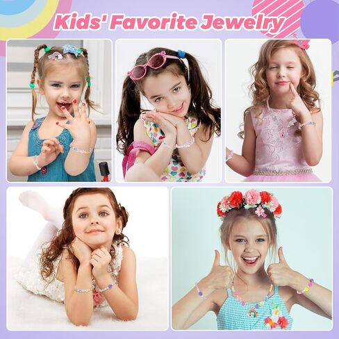 Unicorn Music Jewelry Box for girls with 21PCS Jewelrys - 5 Necklaces, 5 Bracelets, 5 Rings, 5 Hair Clips, Little Girls Jewelry Kids Mermaid Necklace for girls, Toddler Birthday Christmas Gift Age 3 4 6 8 in Saudi Arabia