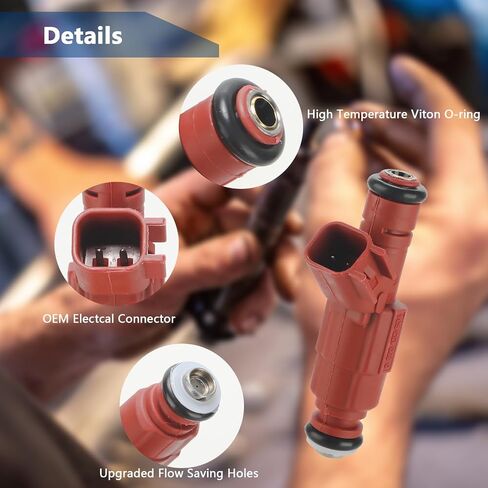 0280155934 Fuel Injectors (Set of 8) Compatible with Dodge Ram 1500 2500 3500 Van Pickup Dakota Durango 3.9L 5.2L 5.9L V6 V8 (1 Holes) for # 53031740AA FJ437 in Kuwait