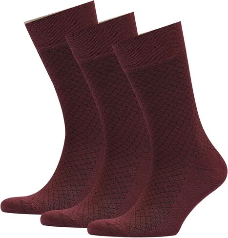 VRD Mens Dress Socks, Bamboo Rayon 3-Pack, Maroon, Burgundy Crew Length Mid-Calf Socks for Men Shoe Size 8-13 in Saudi Arabia