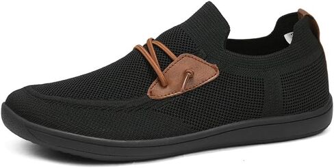 Men's Wide Box Toe Barefoot Shoes, Breathable Mesh Slip-Ons, Casual Flats, Minimalist Design, Big in Saudi Arabia