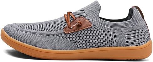 Men's Wide Box Toe Barefoot Shoes, Breathable Mesh Slip-Ons, Casual Flats, Minimalist Design, Big in Saudi Arabia