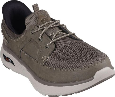 Skechers - مقاس مريح للرجال: حذاء Arch Crosser - Dermot سهل الارتداء، اللون كاكي، المقاس: 9 M US in Kuwait