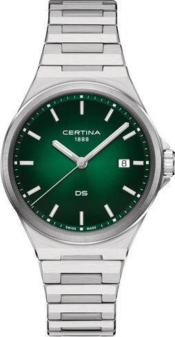 Certina, Mens, DS 7 Gent Std Quartz, 39, mm, Steel, Quartz, Precidrive, Watch, Green, Steel, C0434101109100 in Kuwait