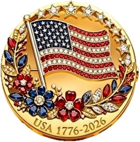 Blingbling USA 250th الذكرى بروش دبابيس للنساء 1776-2026 العلم الأمريكي 250 سنة من الحرية دبابيس عيد الاستقلال مجوهرات هدايا-A in Kuwait