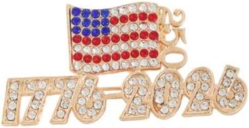 Blingbling USA 250th الذكرى بروش دبابيس للنساء 1776-2026 العلم الأمريكي 250 سنة من الحرية دبابيس عيد الاستقلال مجوهرات هدايا-A in Kuwait