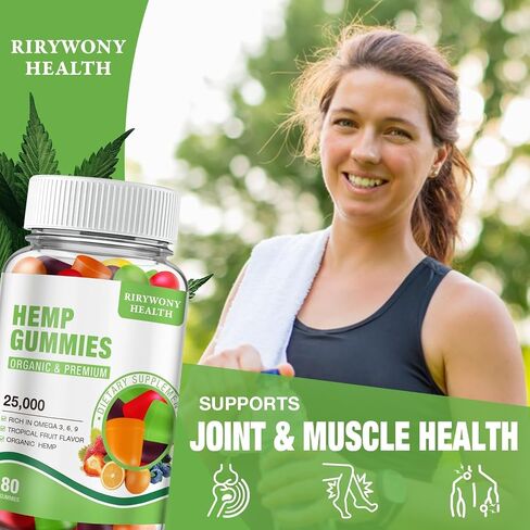 Hemp Gummies Extra Strength for Sleep, Pain, Anxiety, High Potency Edible Gummy, Organic Hemp Oil Extract Vegan Bear Candy 80 Counts (1 Pack) in Saudi Arabia