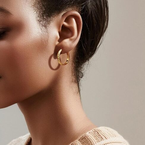 Gold Hoop Earrings 14K Gold Earrings for Women 14K Gold Hoop Earring for Womens Hoops Mesh Engrave with Vintage Elegance Hoops Earring for Womens in Saudi Arabia