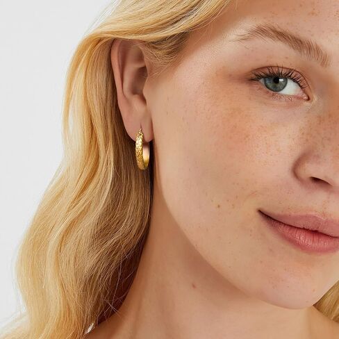 Gold Hoop Earrings 14K Gold Earrings for Women 14K Gold Hoop Earring for Womens Hoops Mesh Engrave with Vintage Elegance Hoops Earring for Womens in Saudi Arabia