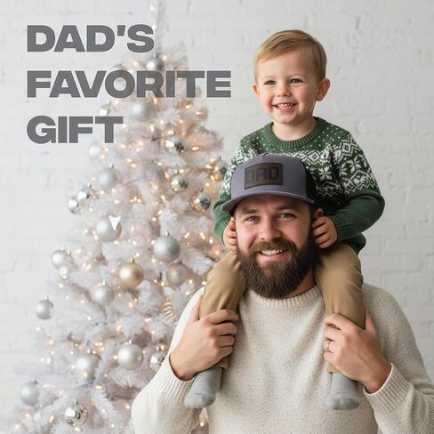 Dad Hat - Premium Leather Patch Baseball Cap | New Parent Gift for Dad from Daughter, Wife, Son | Black Mesh Trucker Tactical Hat | Gray Canvas in Kuwait