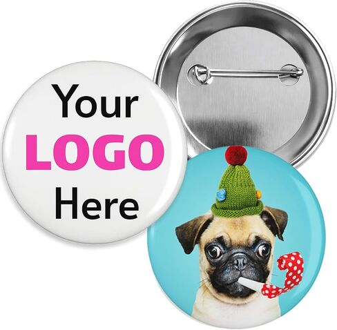 Custom Pinback Buttons 2.25" – Design Your Own Personalized Button Pins with Photo, Logo, Name or Text – Metal Back Badges for Clothing, Events & Business Gifts in Saudi Arabia