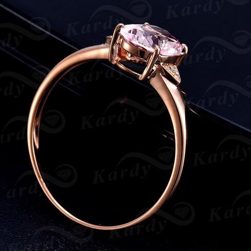 Kardy Fashion Gemstone Pink Brown Morganite Oval Cut 14K Rose Gold Engagement Women's Diamond Band Ring Set in Saudi Arabia