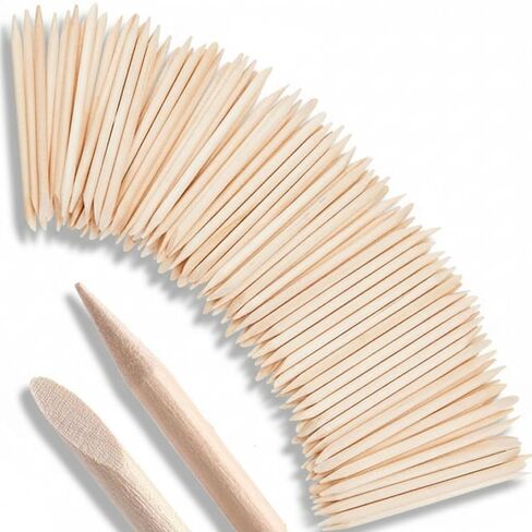 500 Pieces Orange Wood Nail Sticks Double Sided Wood Cuticle Pusher Remover Manicure Pedicure Tool for Home and Salon, 4.53 Inches 500 Pieces in Saudi Arabia