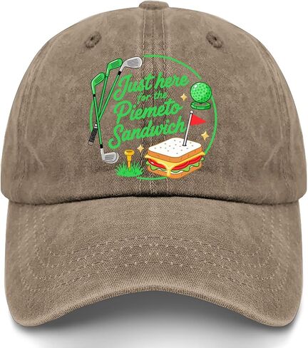 Just Here for the Pimento Cheese Sandwich Hats for Mens Aesthetic Washed in Kuwait