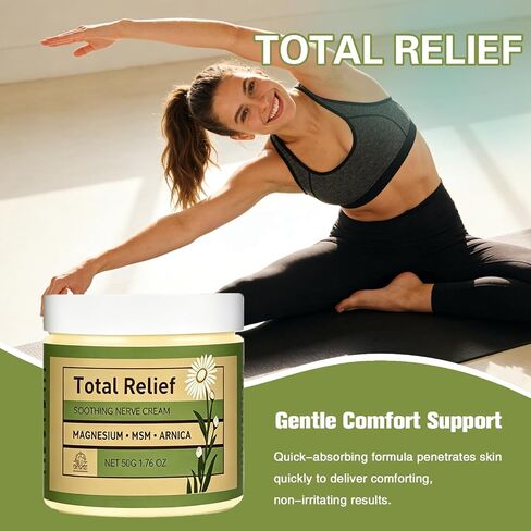 Total Relief Gentle Magnesium Cream with MSM and Arnica, Fast-Absorbing, for Comfortable Nerves and Daily Comfort, 4 Fl Oz in Saudi Arabia